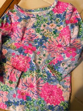 Lilly Pulitzer Floral Long-Sleeve Tee in Pink, Blue & Green